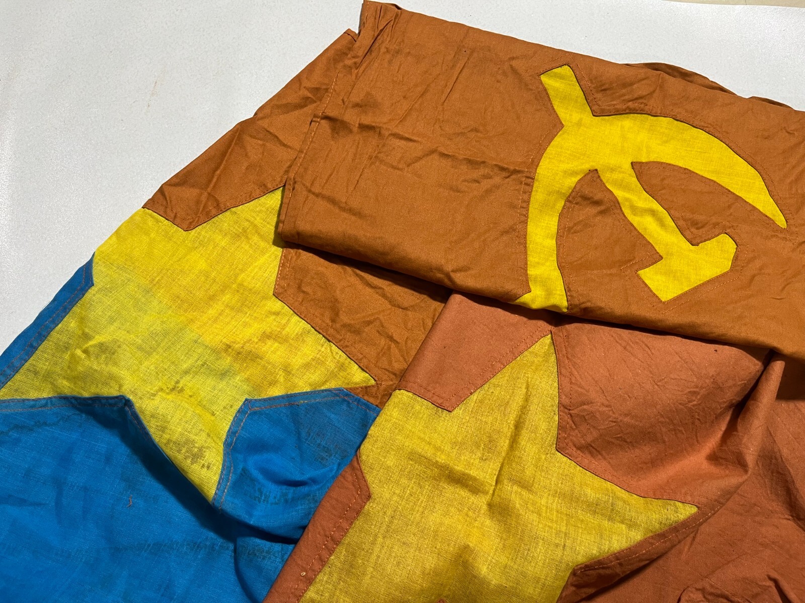 2 FLAG +1, THe NLF , COMMUNISTS Hammer and Sickle , VC Vietcong NORTH VIETNAM ,z