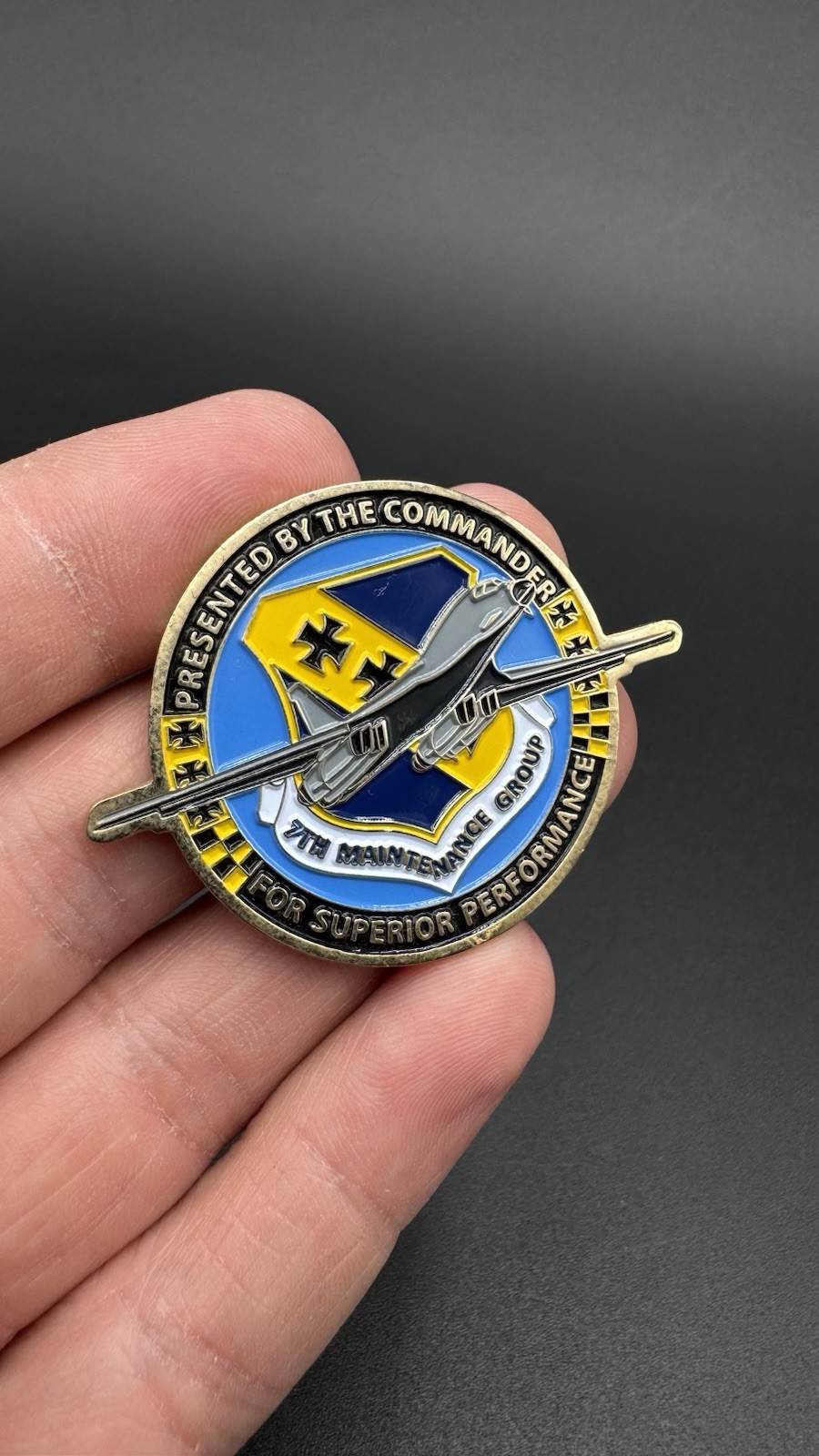 USAF 7th Maintenance Group B-1B Lancer Commander Challenge Coin B-One Doctors