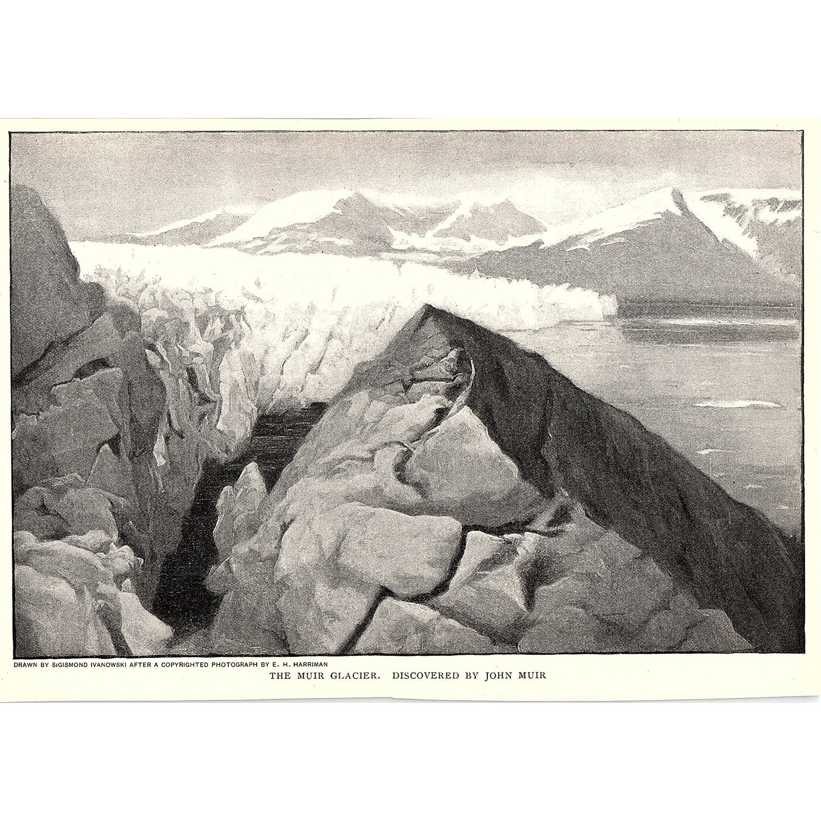 The Muir Glacier Photo by E.H. Harriman 1903 Art Print AG7-1