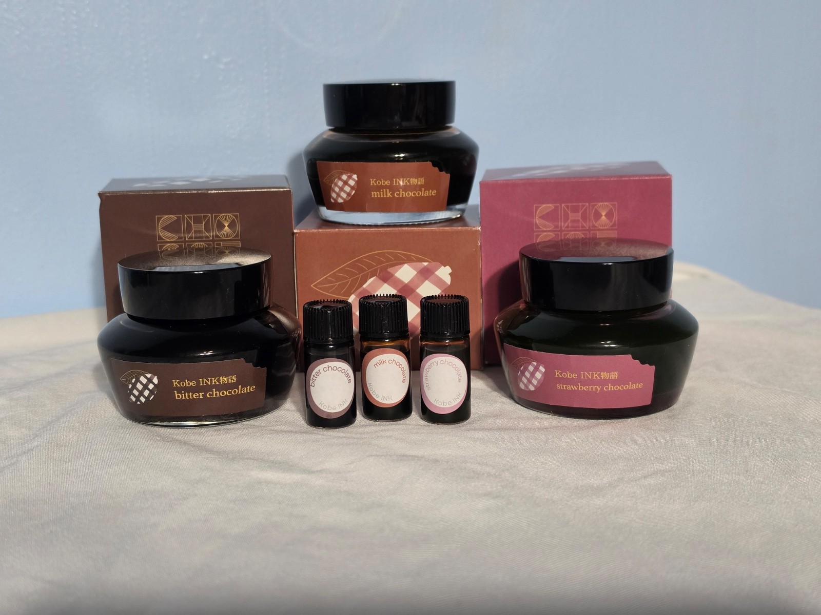 Kobe INK Monogatari Felissimo Chocolate Museum Ink Sample Set (3x 3ml Vials)