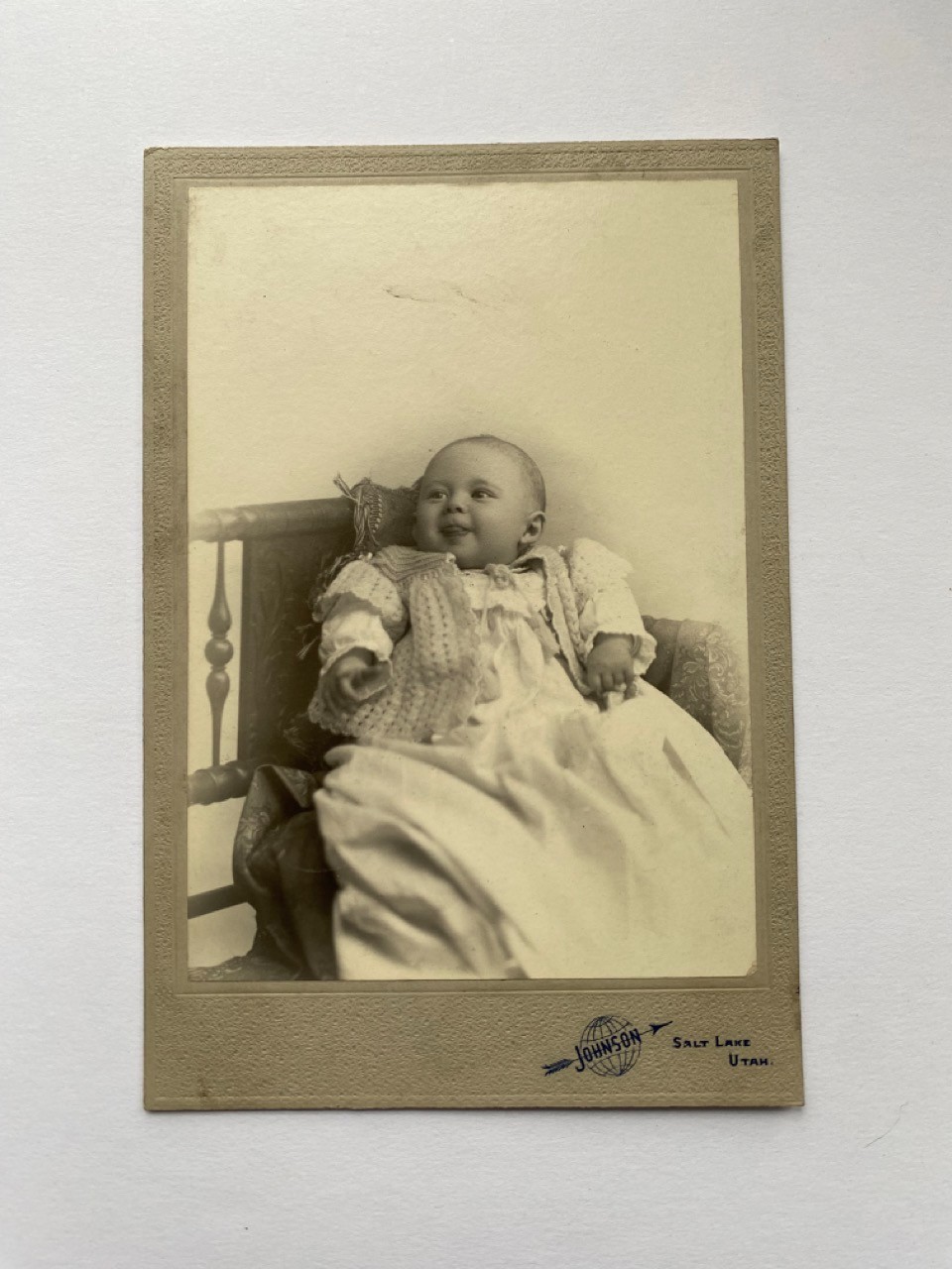 Antique Cabinet Photo Infant Johnson Salt Lake Utah c1890s
