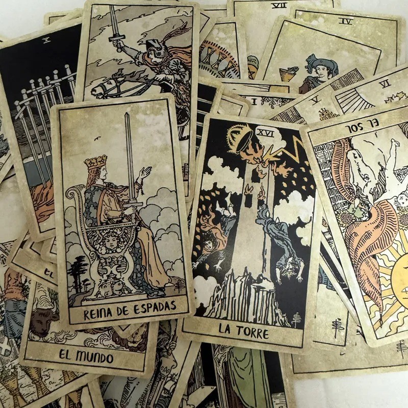 Vintage Spanish Tarot Deck 78 Cards Beginner Oracle Divination Fortune Telling