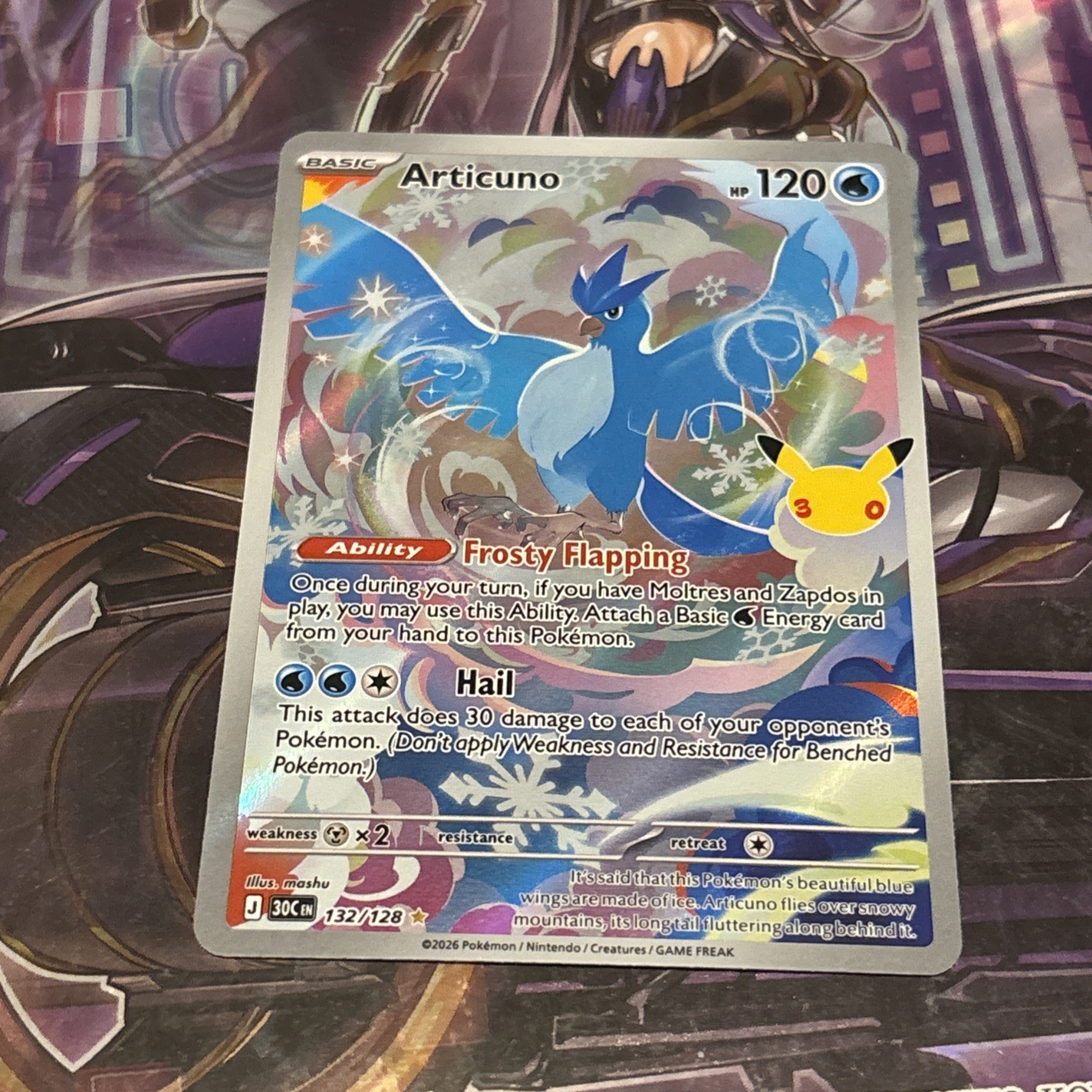 Articuno 132/128 Illustration Rare - Pokemon 30th Anniversary