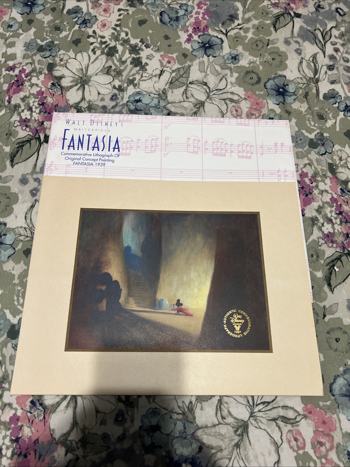 Walt Disney Commemorative Lithograph of Fantasia 1939 Painting 