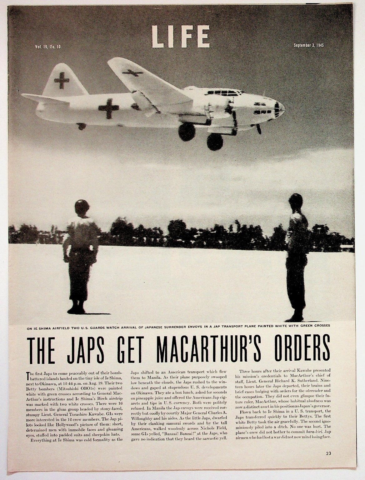 1945 LIFE Magazine WWII Japanese Surrender MacArthur Orders Ephemera