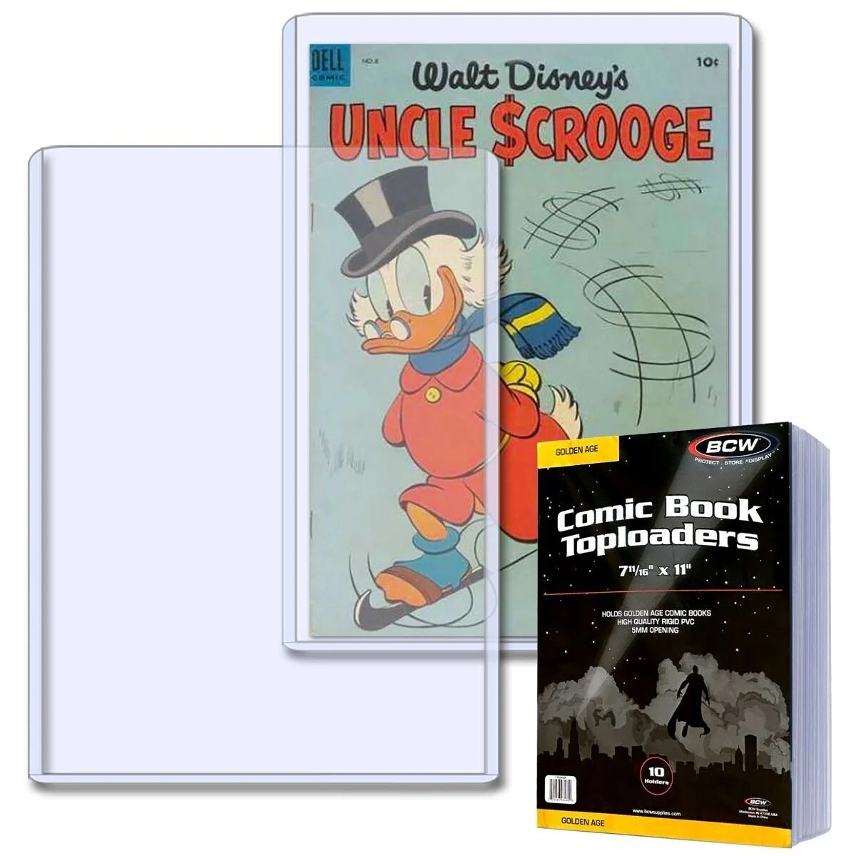 10 BCW Golden Age Comic Book Hard Plastic Topload Holders Rigid Book Protector