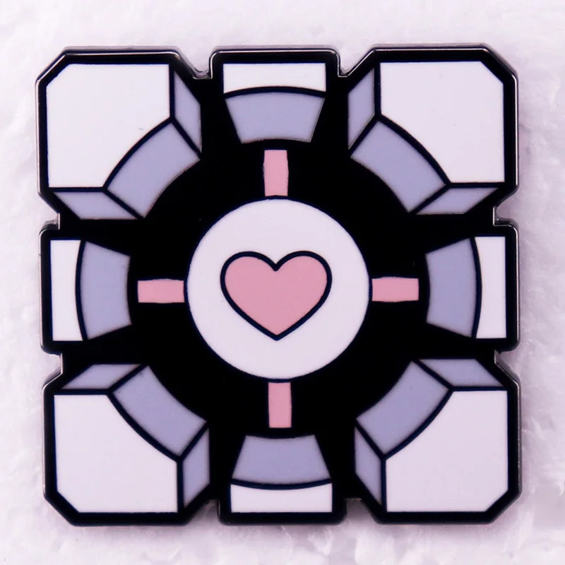 Portal Game Weighted Companion Cube Enamel Pin