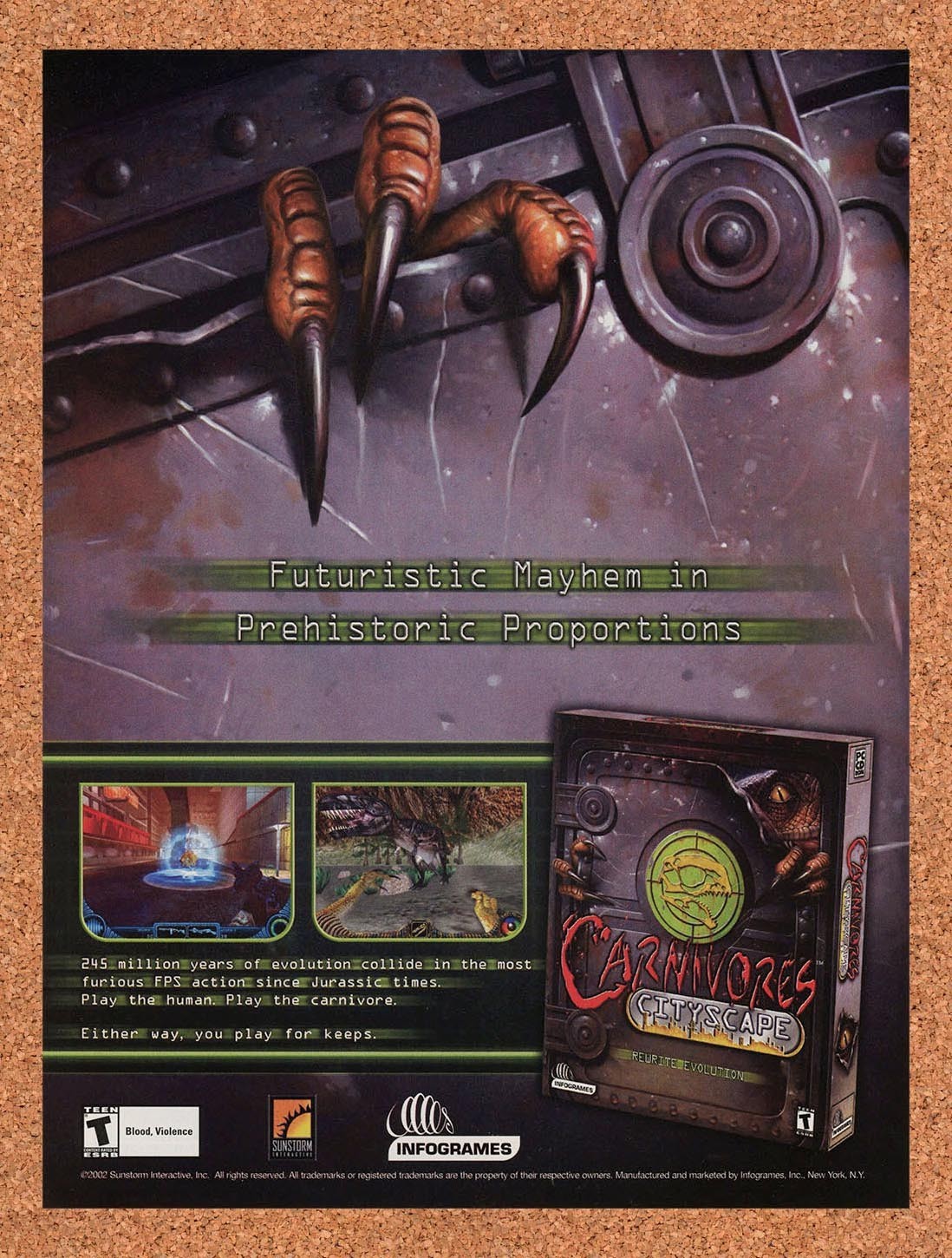 2002 Carnivores Cityscape PC Original Advertisement / Retro Promo v1