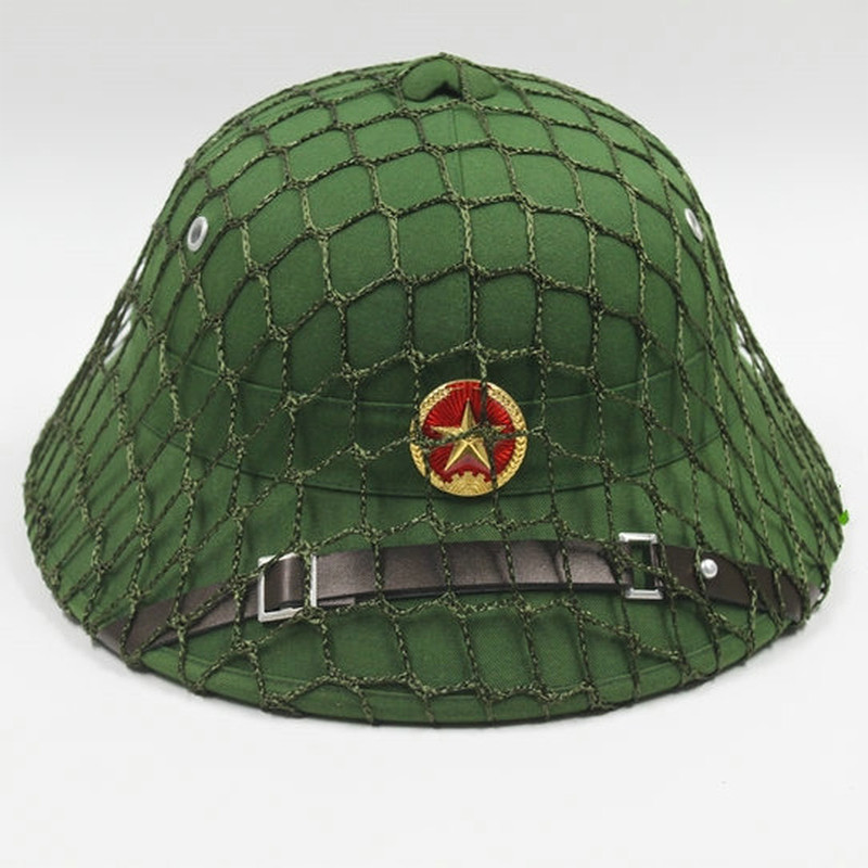 VIETCONG VC PITH HELMET HAT GREEN Colour WITH RED STAR BADGE Helmet Net new
