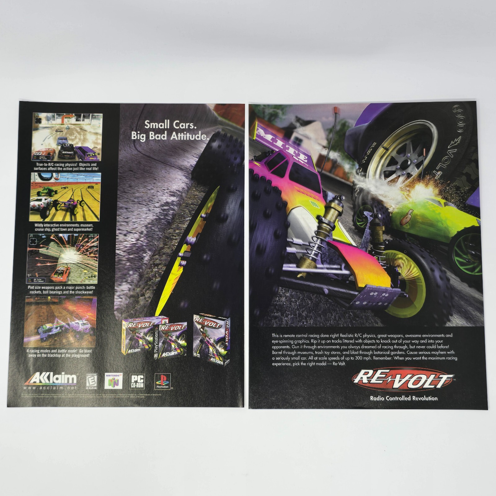 Re-Volt Nintendo 64 N64 PC Small Cars Print Ad/Poster Official Promo Art