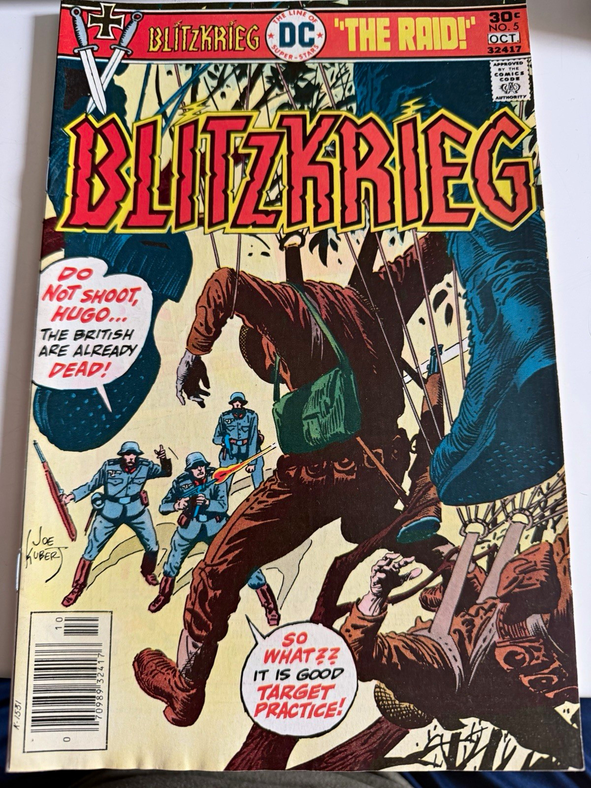 Blitzkrieg #5 1976 DC Comics The Raid Final Issue Joe Kubert Cover Bronze Age