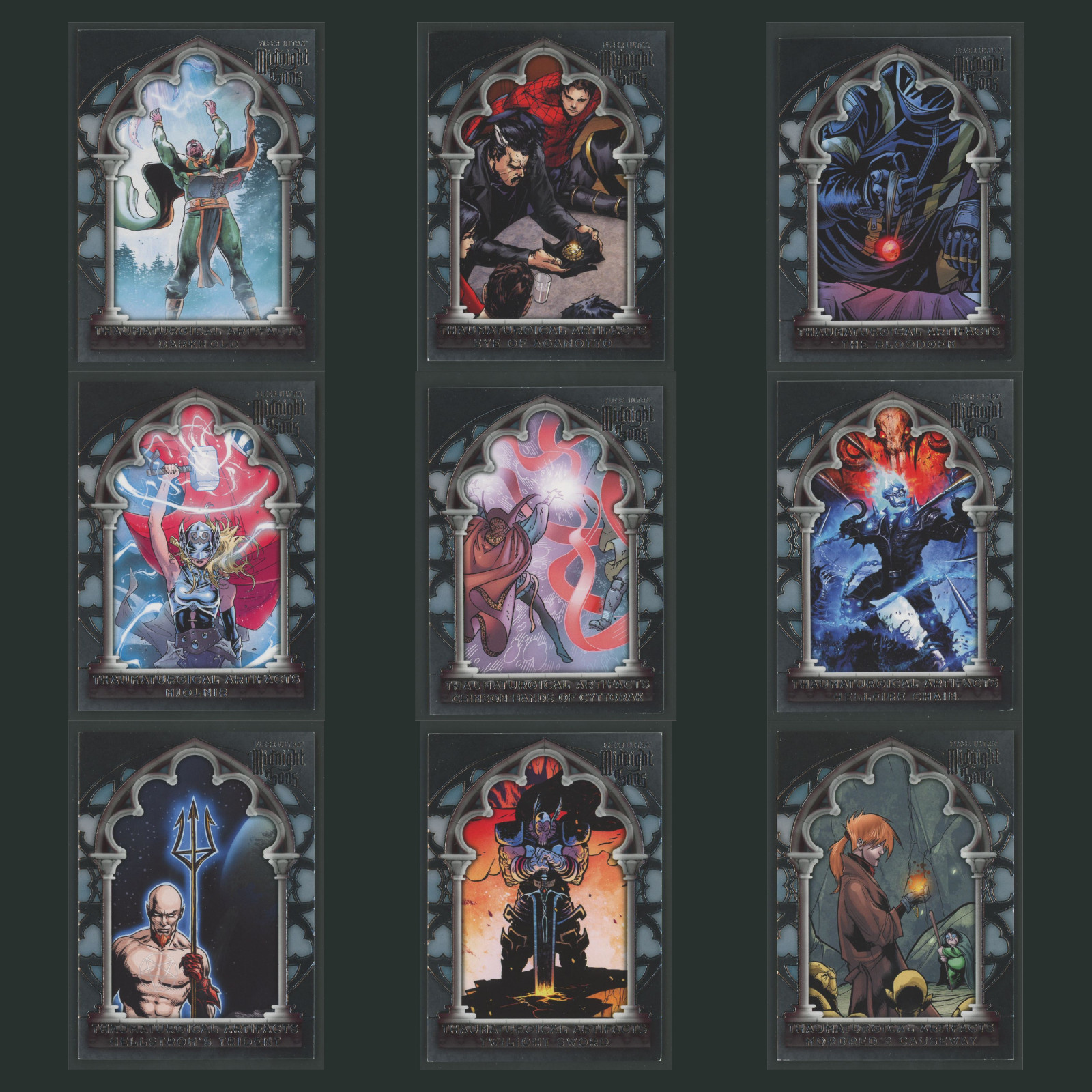 Thaumaturgical Artifacts Complete Set 9 Marvel Cards 2023 Fleer Midnight Sons NM