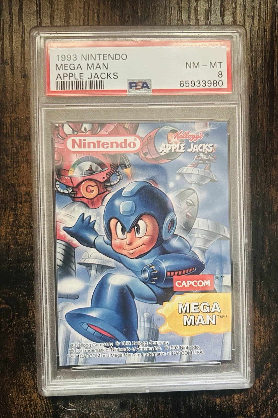 1993 NINTENDO APPLE JACKS Mega Man PSA 8 Hidden Gem Rookie Evergreen IP