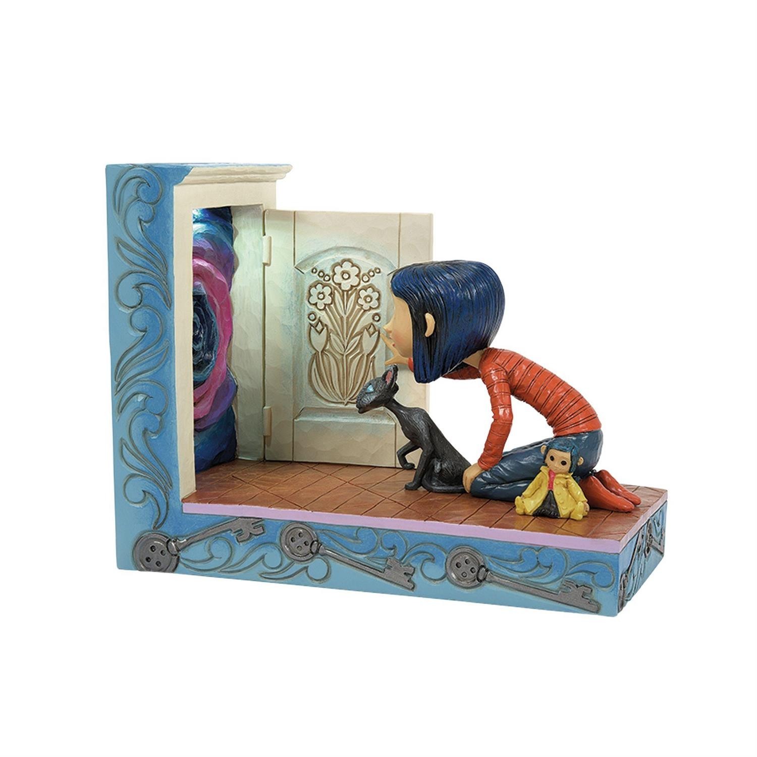 Jim Shore CORALINE KNEELING DOWN-THROUGH THE KEYHOLE LIT FIGURINE 6016426 NEW
