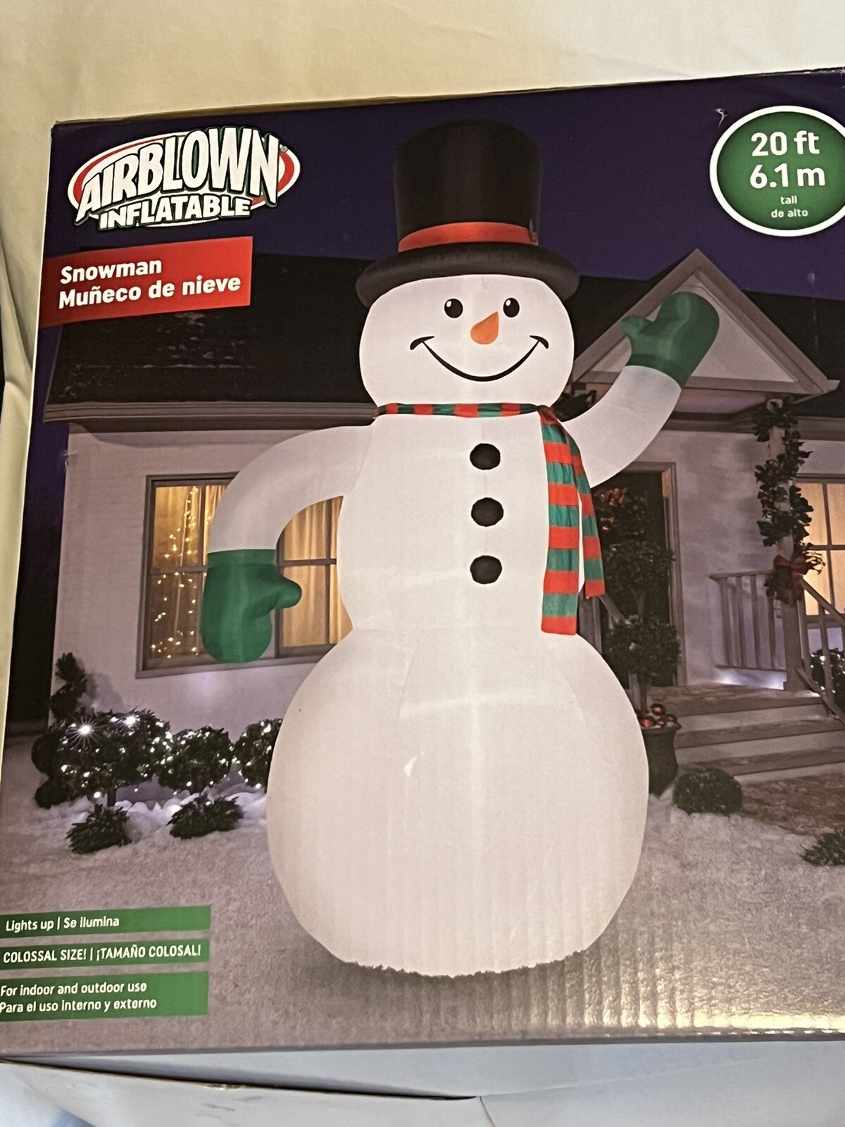 2022 Gemmy 20’ Colossal Lighted Christmas Snowman inflatable Airblown Blow-up