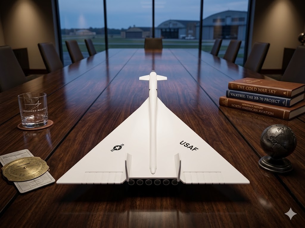 3D Printed XB-70 Valkyrie Model Airplane – Supersonic Bomber Aviation Desk Decor