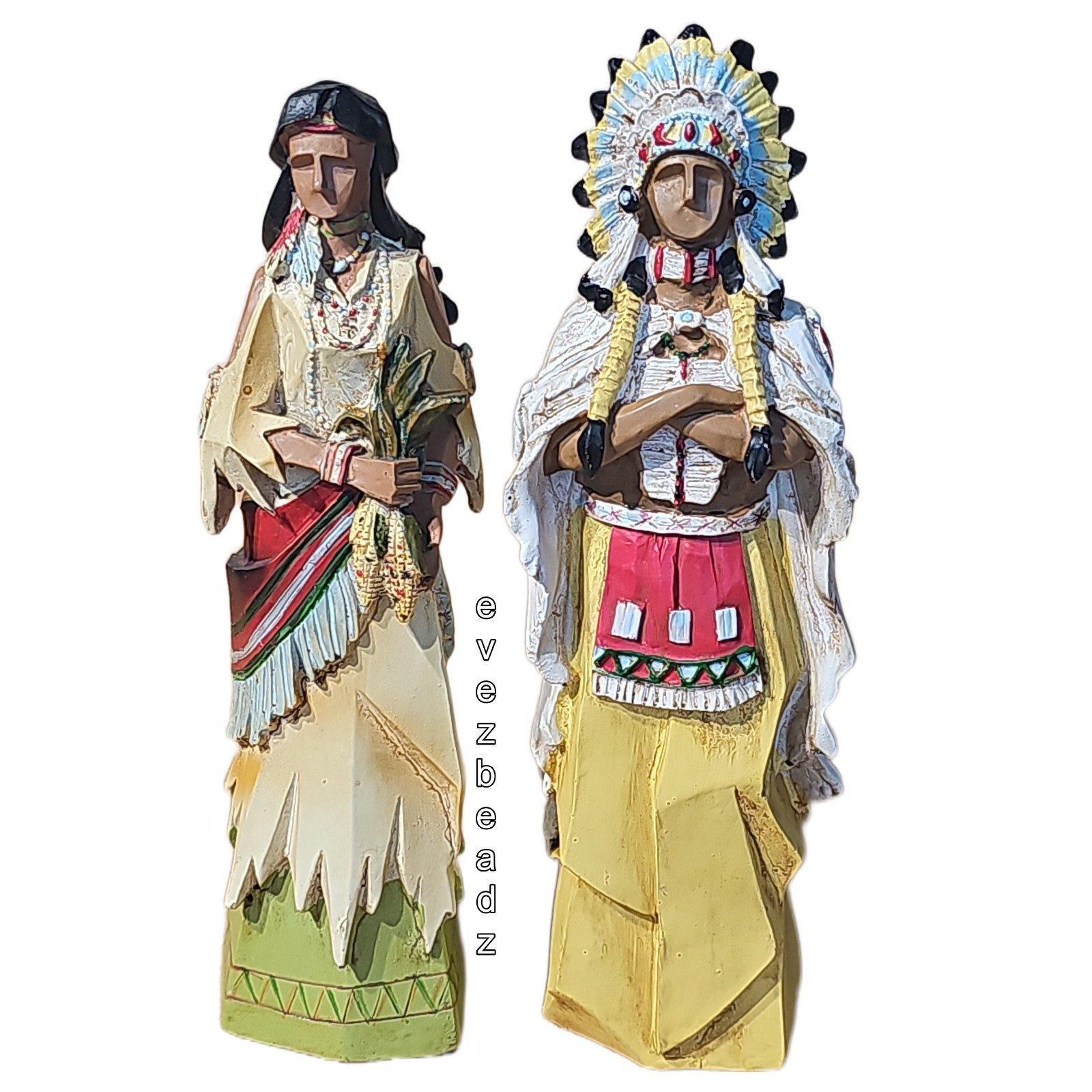EvezBeadz Vintage Native American Figurine Set Man 9