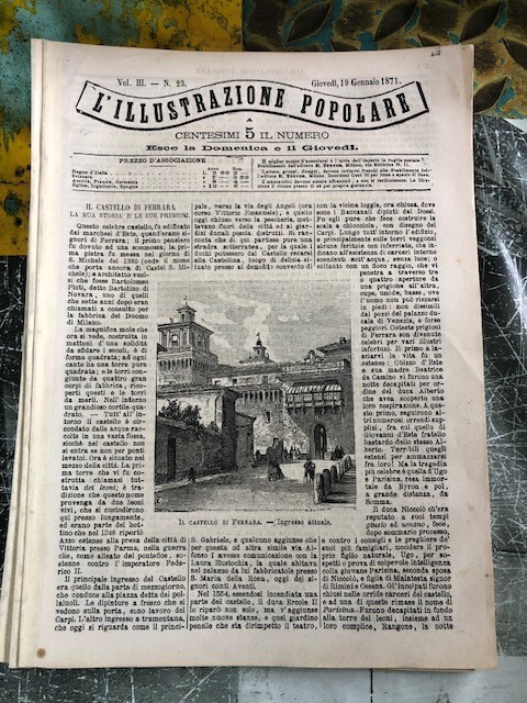 L'Illustrazione Popolare 23 1871 Castello Ferrara Lung'Arno Florence ENGRAVINGS