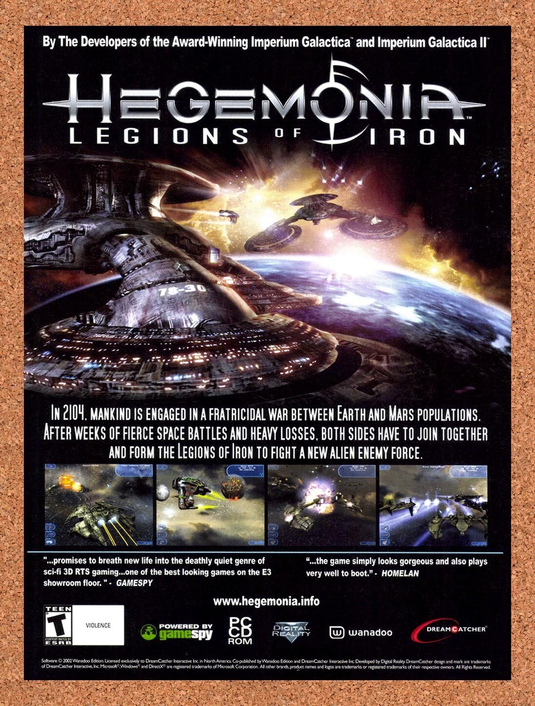 2002 Hegemonia Legions Of Iron PC Original Advertisement / Retro Promo v1