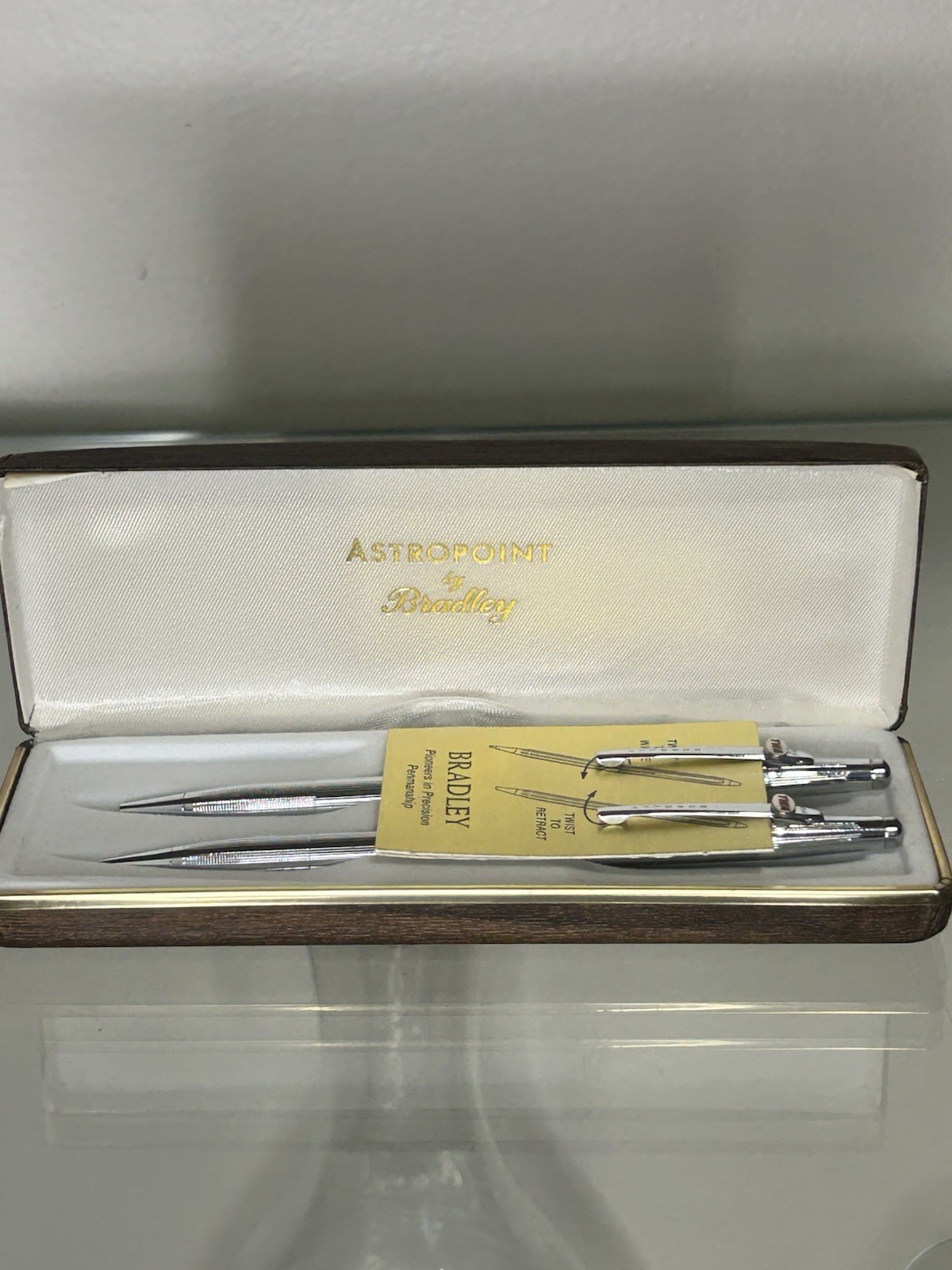 Vintage custom TWA airlines Bradley Vintage Astropoint Metal Pen