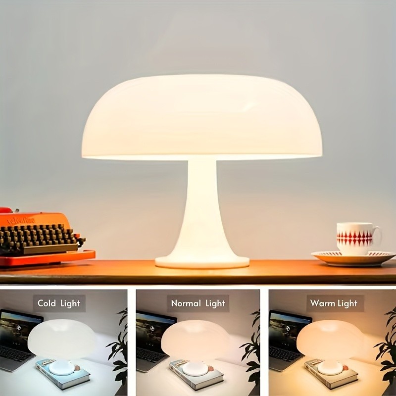 Vintage Orange Mushroom Lamp Mid Century Modern Retro Minimalist Table Lamp