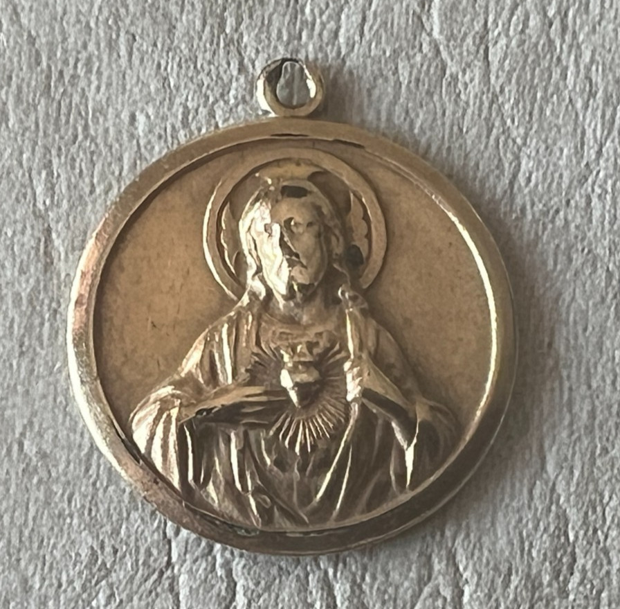 Vintage 12K 1/20 Gold Filled Religious Holy Family Pendant Medal
