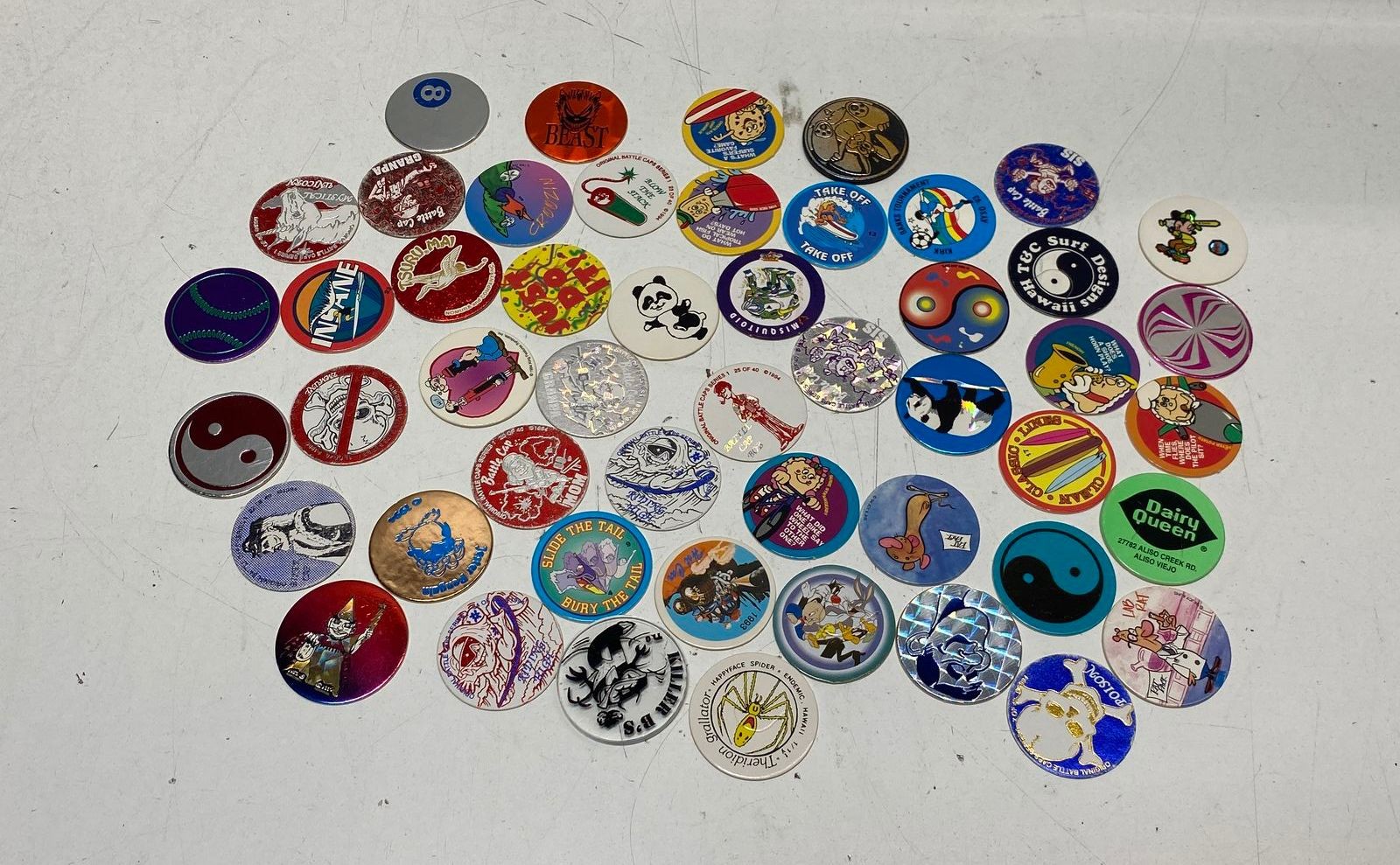 World POG Federation POGS Milk Caps Slammers Lot 50 Pieces Mixed 1990s Vintage