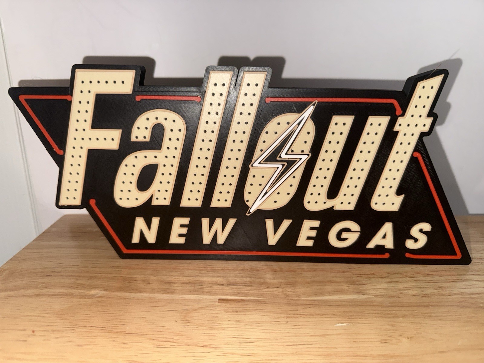Fallout New Vegas 3D Logo Sign Shelf Art Wall Display Gaming Tv Show Gift