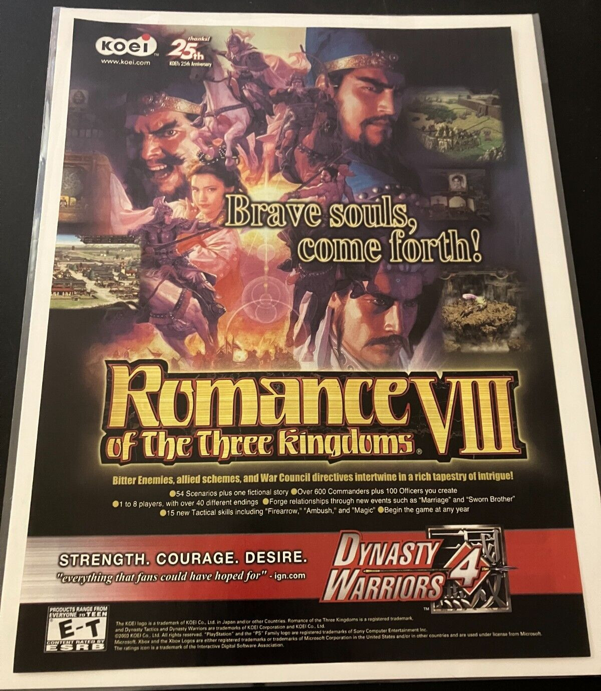 Romance Of The Three Kingdoms VIII by Koei Vintage Gaming Print Ad / Wall Art