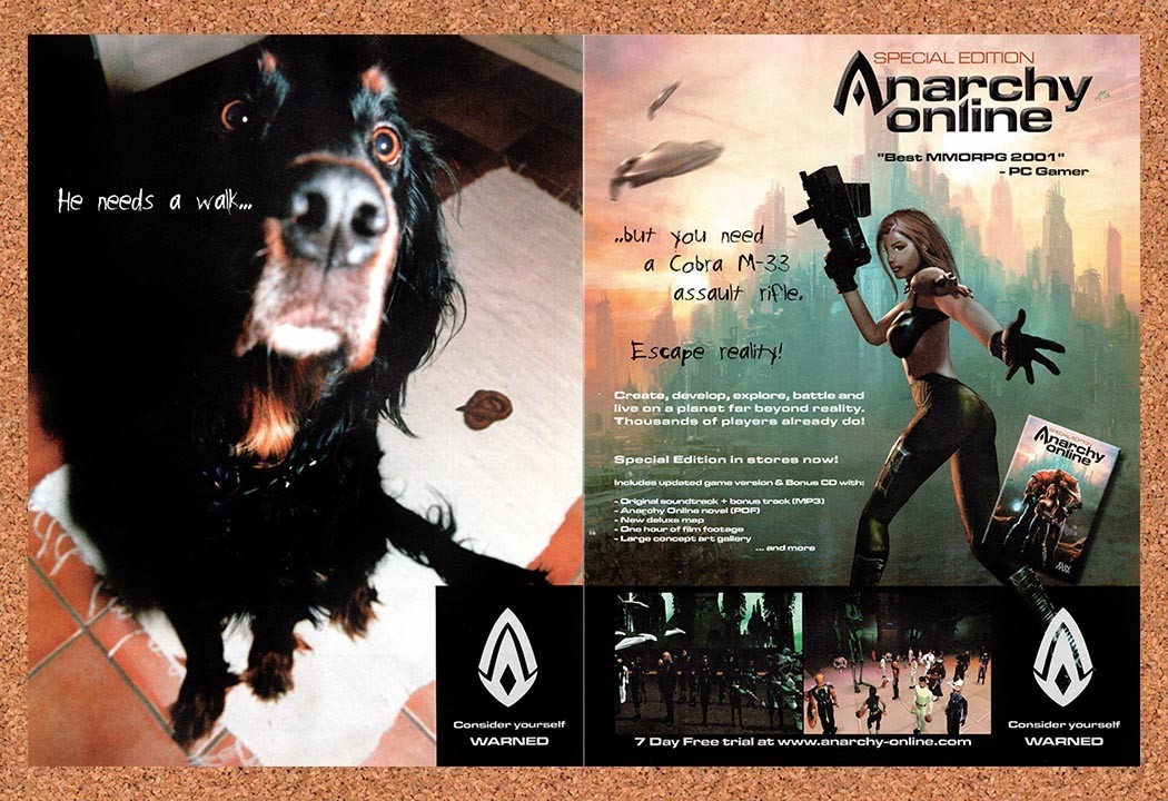 2002 Anarchy Online PC Original Advertisement / Retro Promo v11