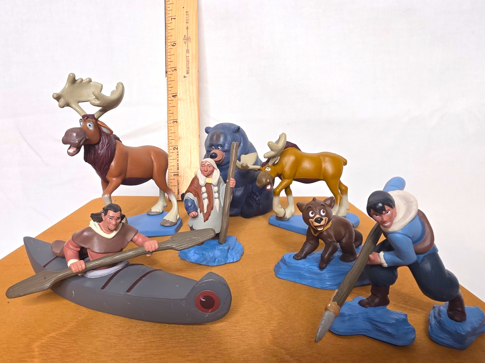 Vintage 2002 Disney Store Brother Bear PVC Figures Playset Lot Canoe Kenai Rutt