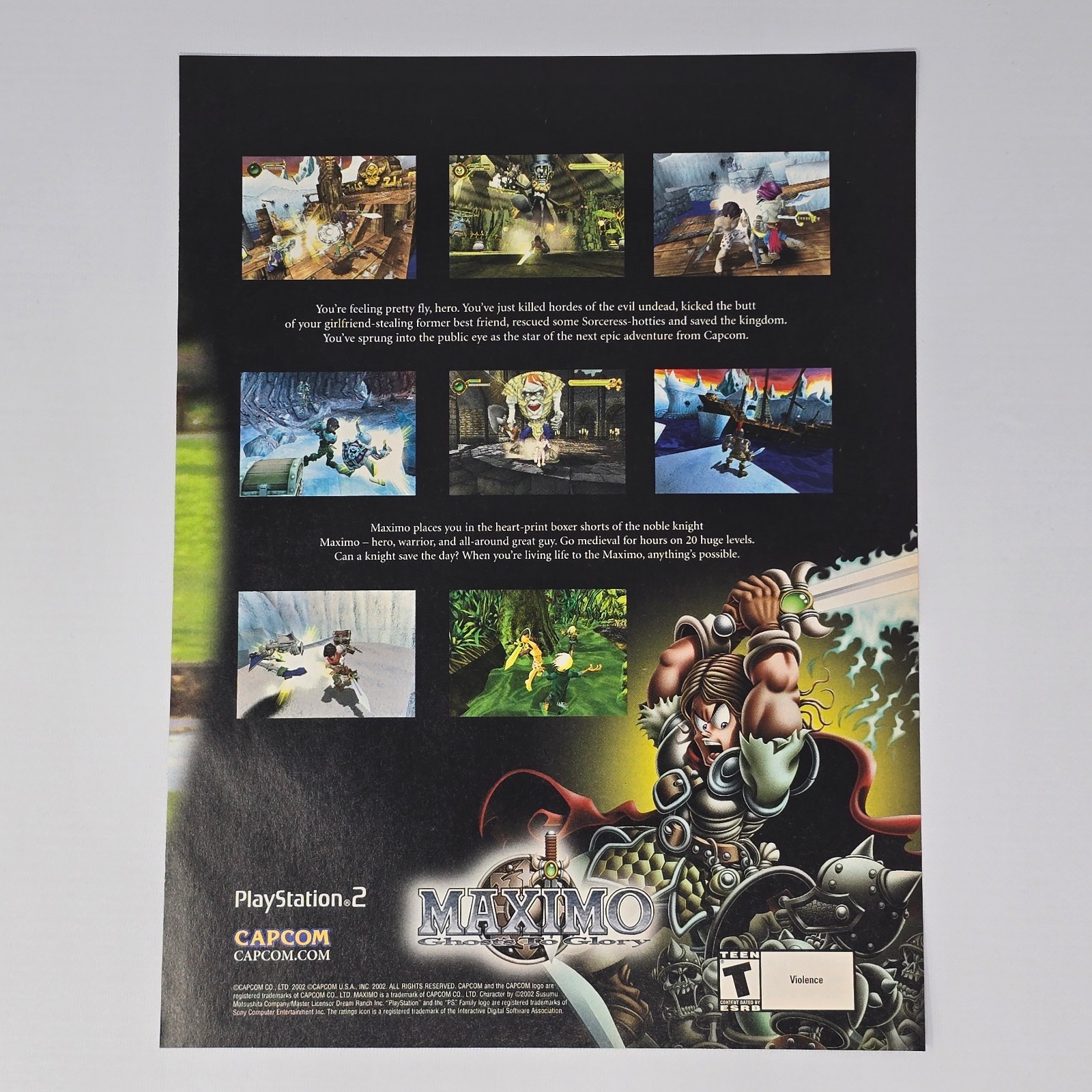 Maximo Ghosts to Glory PlayStation 2 PS2 Noble Knight Print Ad/Poster Promo Art
