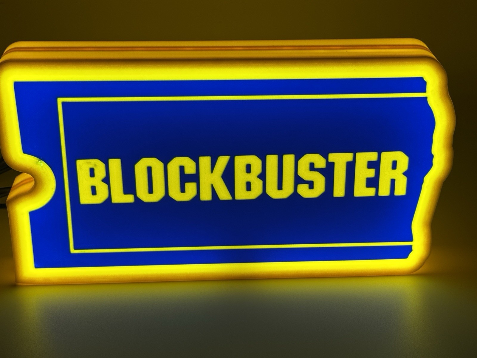 Light Up Blockbuster Video Decoration 3d Printed Sign Extra Large XL 9”