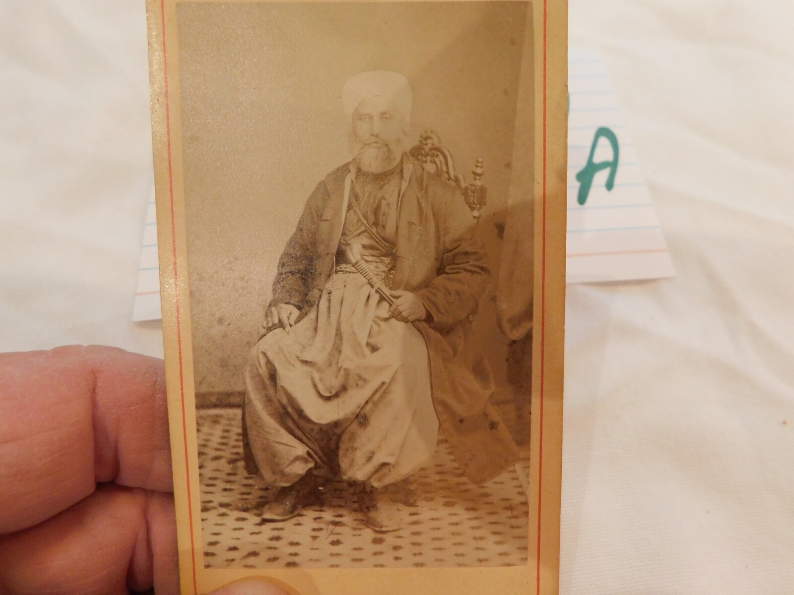 452 COSSACK With Large Sword Ottoman Empire CDV Photo 1870's NOTE BACK MARKINGS