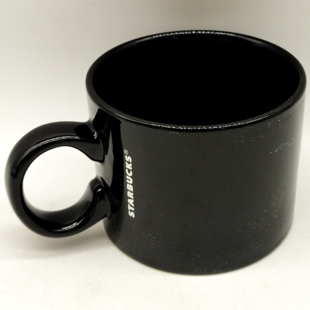 Starbucks Coffee Mug 2017 All Black Collectors Edition Short & Wide 12 oz