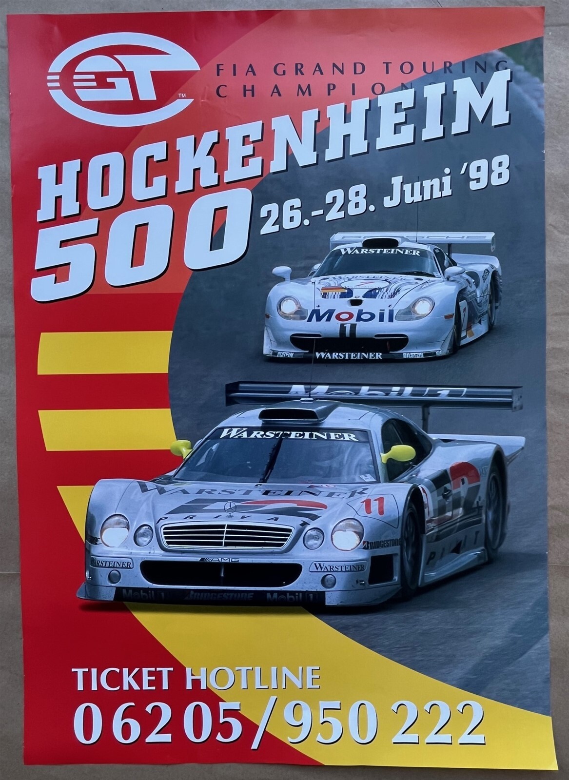 Poster 1998 Hockenheim 500 FIA Grand Touring Championship Porsche Mercedes