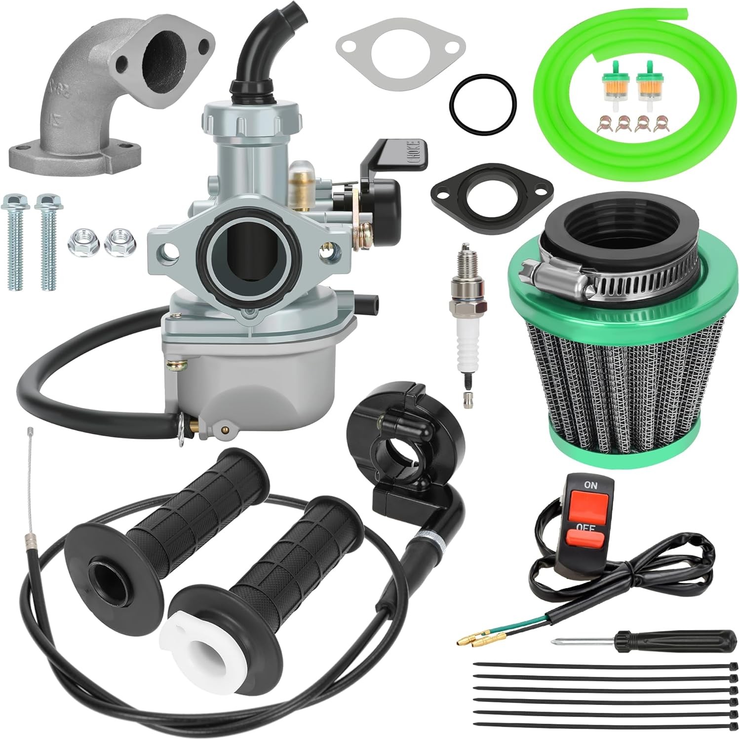 PZ22 22Mm Carburetor Carb with 7/8 Twist Throttle Cable Grip for Apollo RFZ Cool