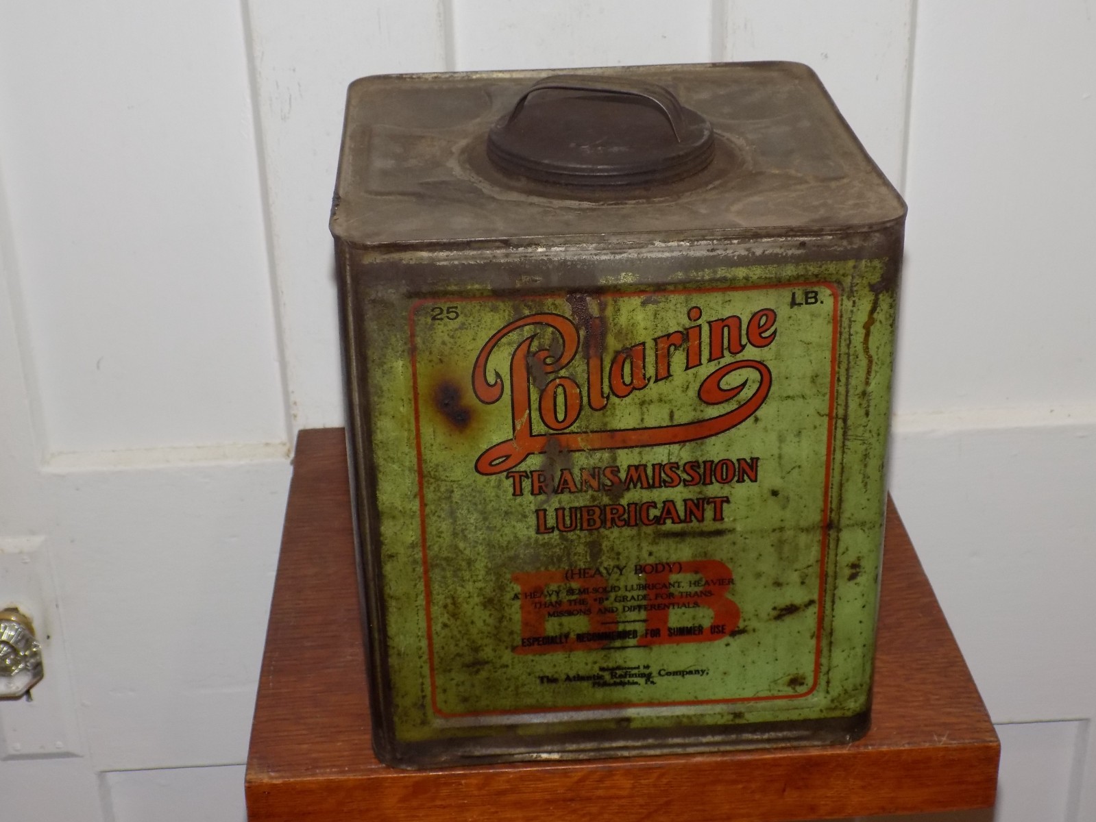 Vintage Polarine Transmission Lubricant BB 25 Pound Empty Can