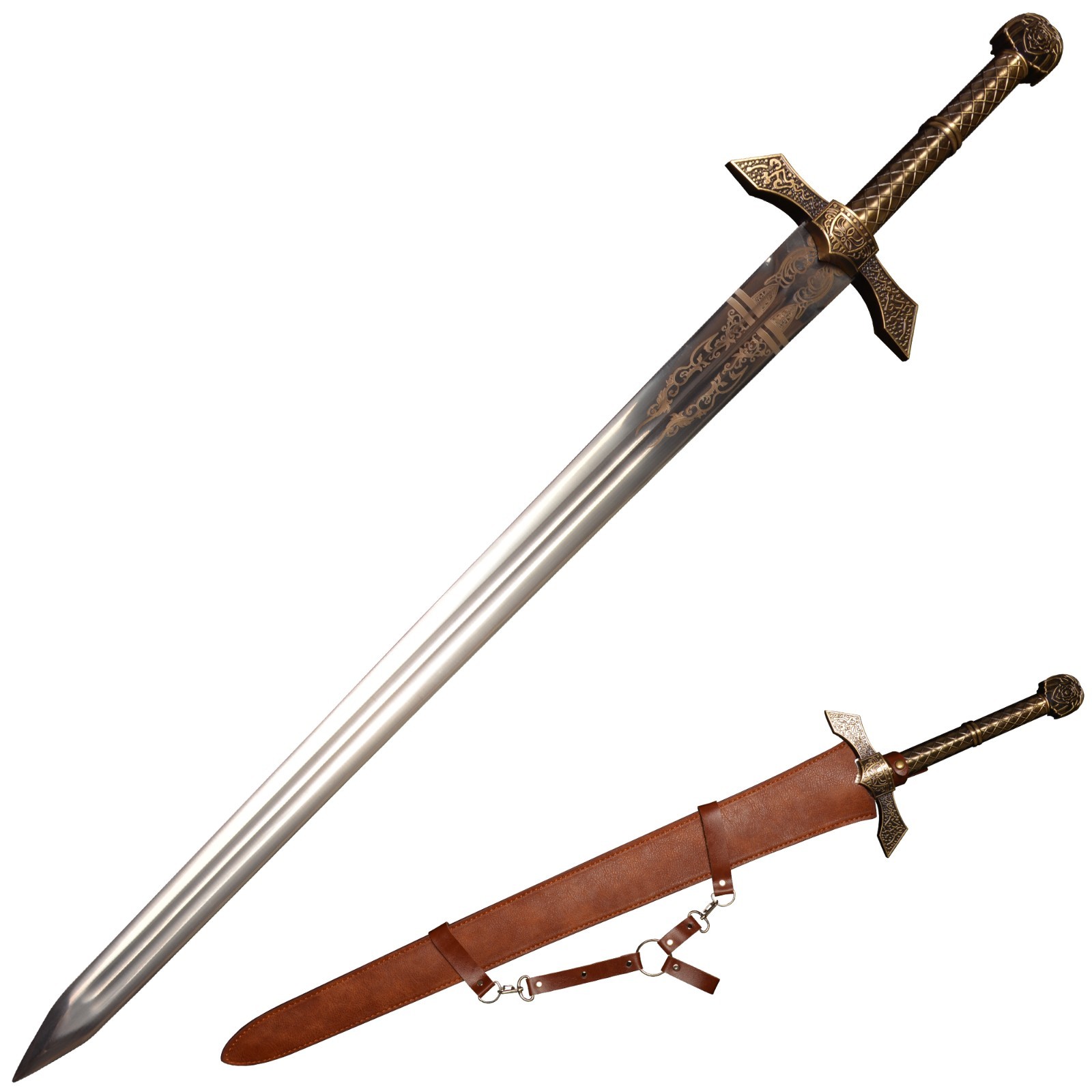 42in Large sword of the Lost Kingdom Knight/Sharp/Stainless steel/Leather sheath