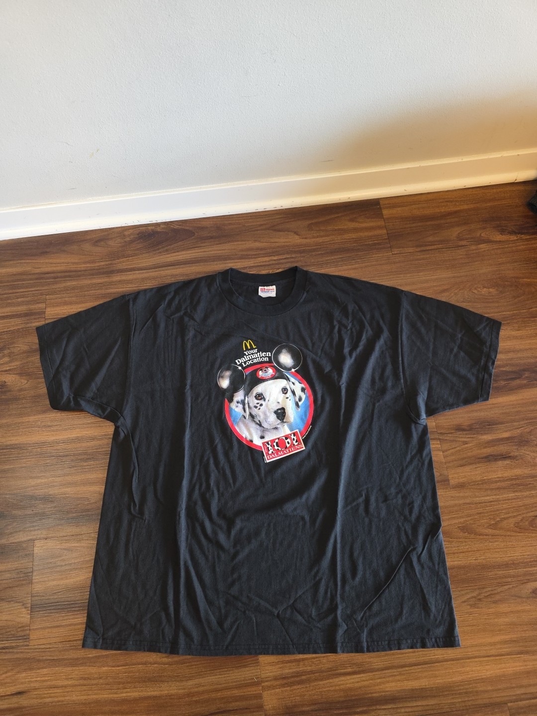 Vintage Hanes McDonalds Disney 101 Dalmatians Movie Promo T-Shirt Rare Black XXL