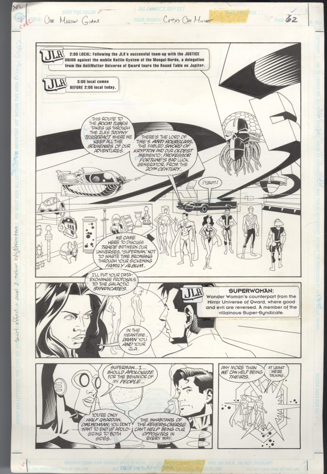 Dc One Million 80 Page Giant Crisis 1,000,000 Pg 62 OA Comic Art