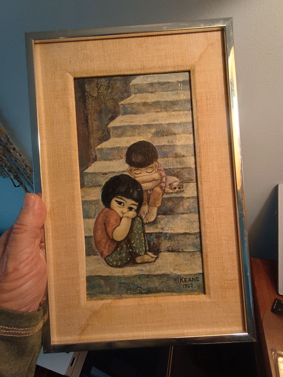 Margaret Keane Big Eyes Framed Lithograph Print Vintage Art