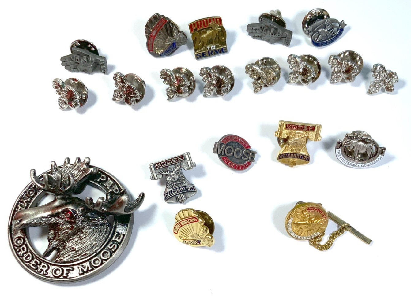 Vintage Loyal Order of Moose Pin Lot Fraternal LOOM Badge PAP Tie Tack Estate