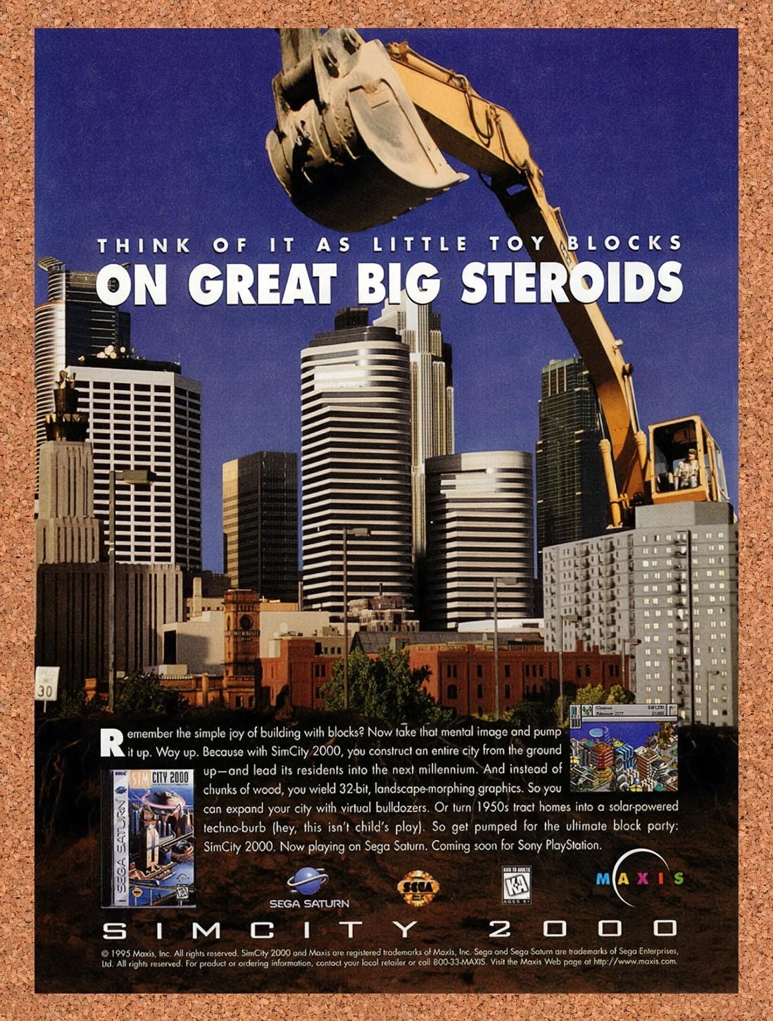 1994 Sim City 2000 PC Original Advertisement / Retro Promo v1