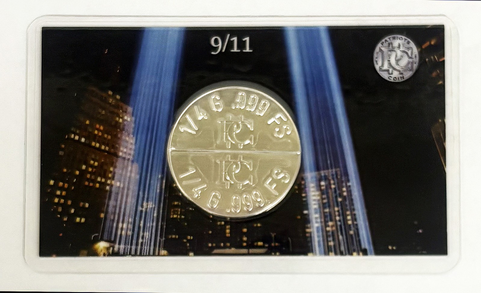 NYC Twin Towers 911 Trading Card with 1/2 Gram Silver Round