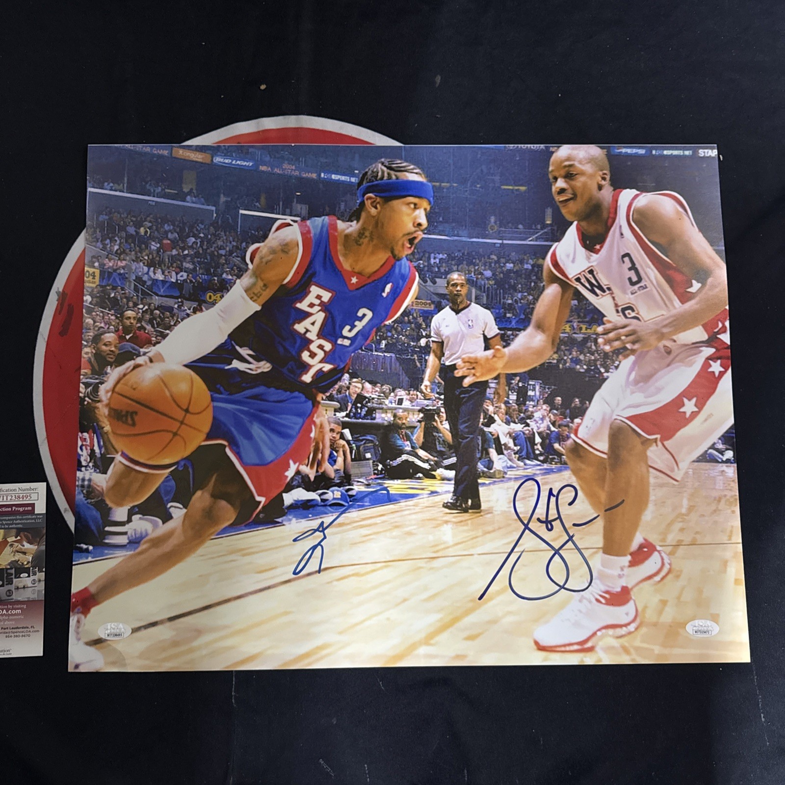 Allen Iverson Steve Francis Signed 16X20 All-Star Game Photo Autographed JSA COA