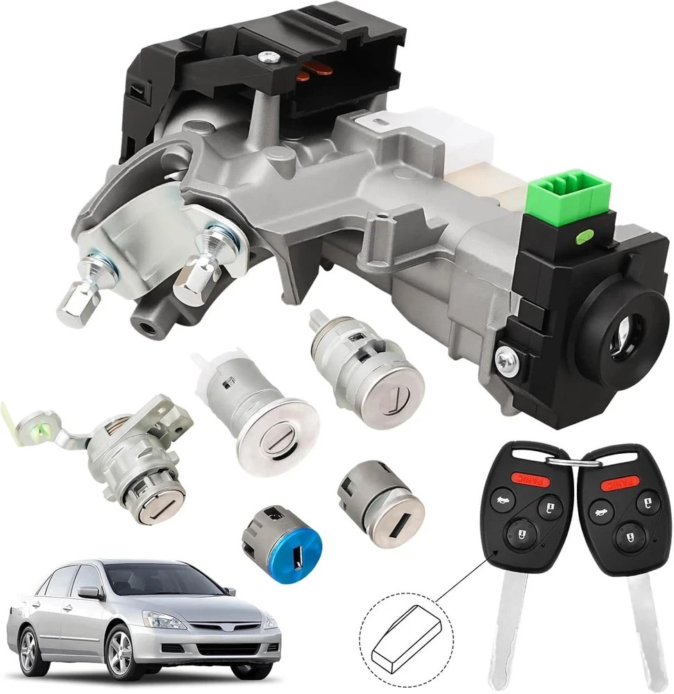 Ignition Switch Lock Cylinder with Key (With Unprogrammed Chip) Compatible with