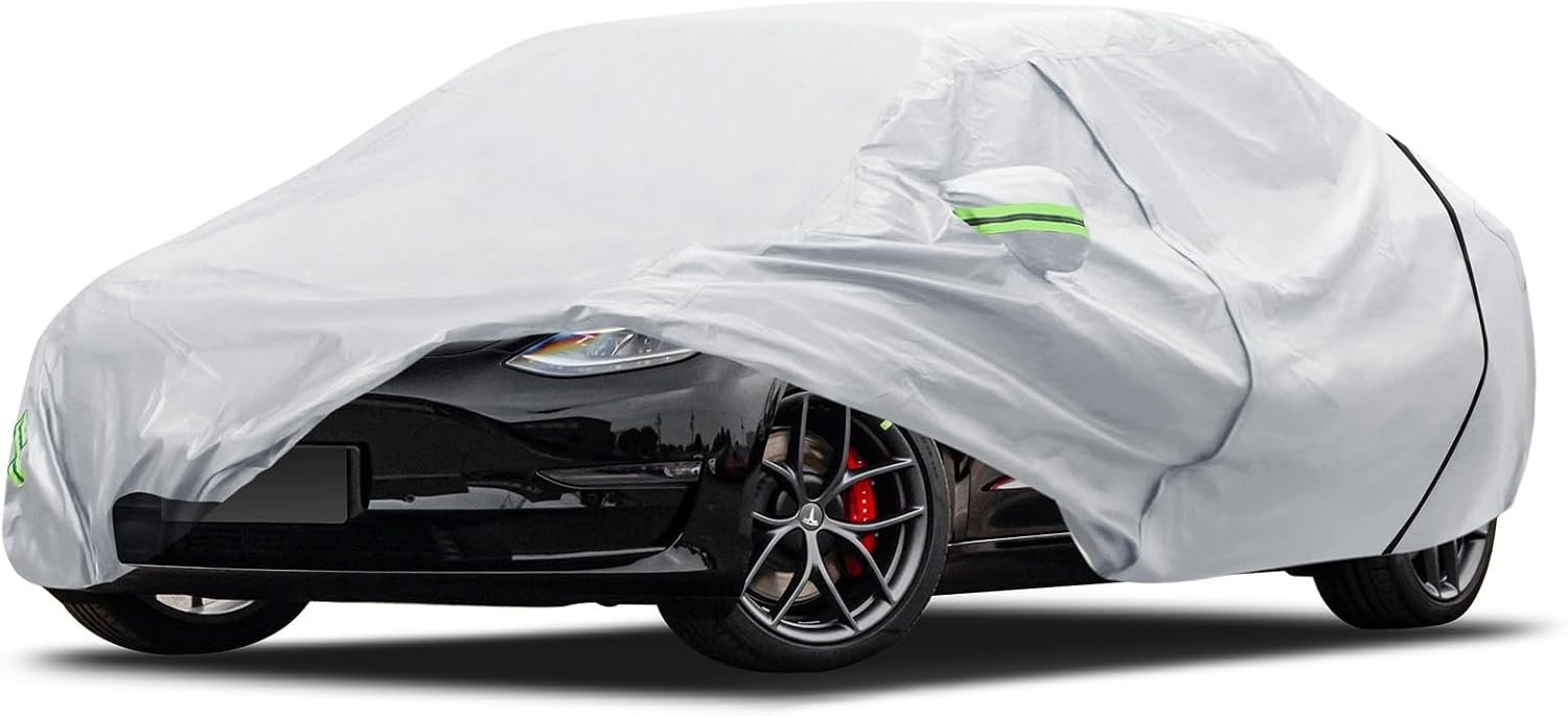 Car Cover Multi-Layer Fit for Tesla Model Y Car Cover 2020-2026, Silver Water
