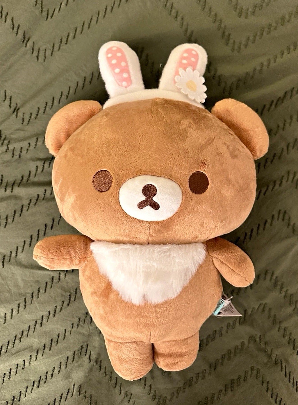San-X Rilakkuma Bunny Costume Plush Stuffed Bear Brown/White/Pink 2024 19863