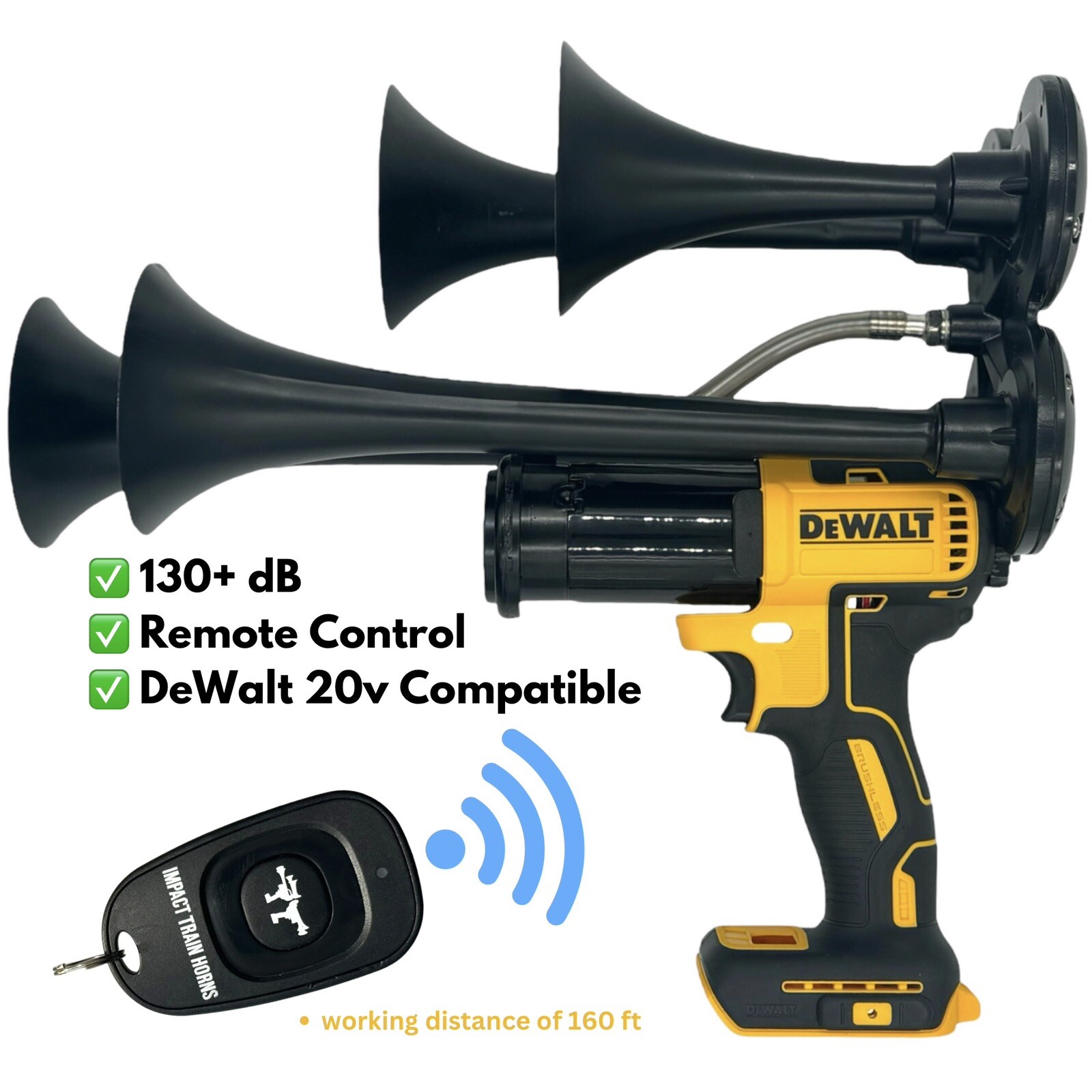 DeWalt Train Horn with Remote Control - Impact Train Horns